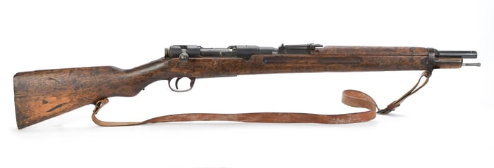 JAPANESE ARISAKA TYPE 38, 7.7J BOLT ACTION RIFLE.