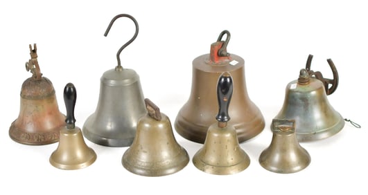 SEVEN ANTIQUE BELLS.