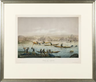 CHARLES LEDUC, INUIT FISHING LITHOGRAPH.