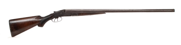 ANTIQUE LAFEVER ARMS 12 GAUGE DOUBLE BARREL SHOTGUN.