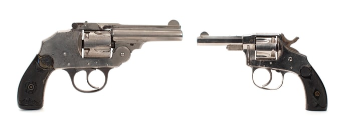 ANTIQUE HOPKINS AND ALLEN AND IVER JOHNSON REVOLVERS.