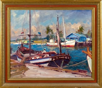 EMILE GRUPPE OIL, SPONGE BOATS, TARPON SPRINGS.