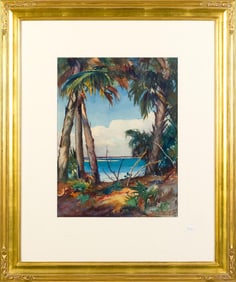 STANLEY WOODWARD WATERCOLOR, SIESTA KEY.