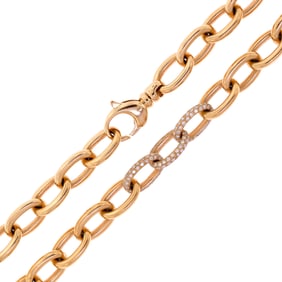 ALAN FRIEDMAN 18K GOLD & DIAMOND NECK CHAIN.