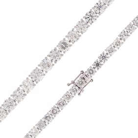 45 CT. TW. DIAMOND RIVIERA PLATINUM NECKLACE.