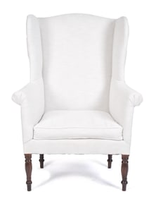 19TH C. NH FEDERAL WING CHAIR.