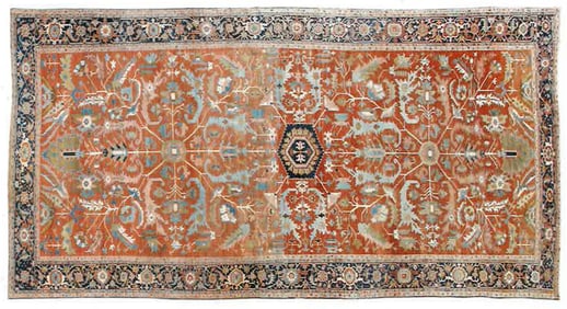 EXCEPTIONAL 19TH C. PALACE SIZE HERIZ RUG.