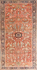 EXCEPTIONAL 19TH C. PALACE SIZE HERIZ RUG.