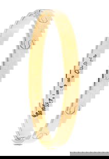 1970 CARTIER 18K GOLD ALDO CIPULLO LOVE BRACELET.: A vintage Cartier, 18k yellow gold (stamped), Love bracelet signed Aldo Cipullo, ca. 1970. Size 14.5cm, 6 mm wide, inner diameter is 5 3/4 inches, 28.1 grams.