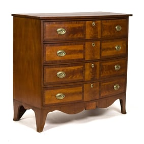 ANTIQUE FEDERAL NH BOW FRONT CHEST.