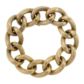 VINTAGE 14K YELLOW GOLD CHUNKY LINK BRACELET.