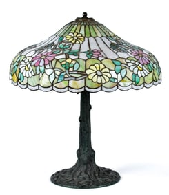 ANTIQUE CHICAGO MOSAIC TABLE LAMP.