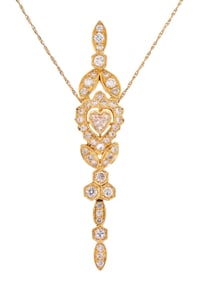 18K GOLD 1.5 CT. TW. HEART DIAMOND PENDANT W/ CHAIN.