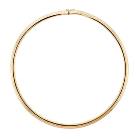 14K GOLD 16 IN. 6 MM OMEGA NECKLACE.