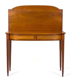 19TH C. NH LEVI BARTLETT INLAID CHERRY CARD TABLE.