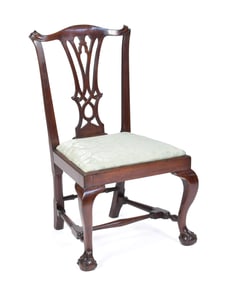 18TH C. BOSTON MAHOGANY CHIPPENDALE CHAIR.