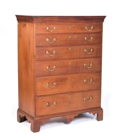 18TH C. MOSES HAZEN NH TALL CHEST.