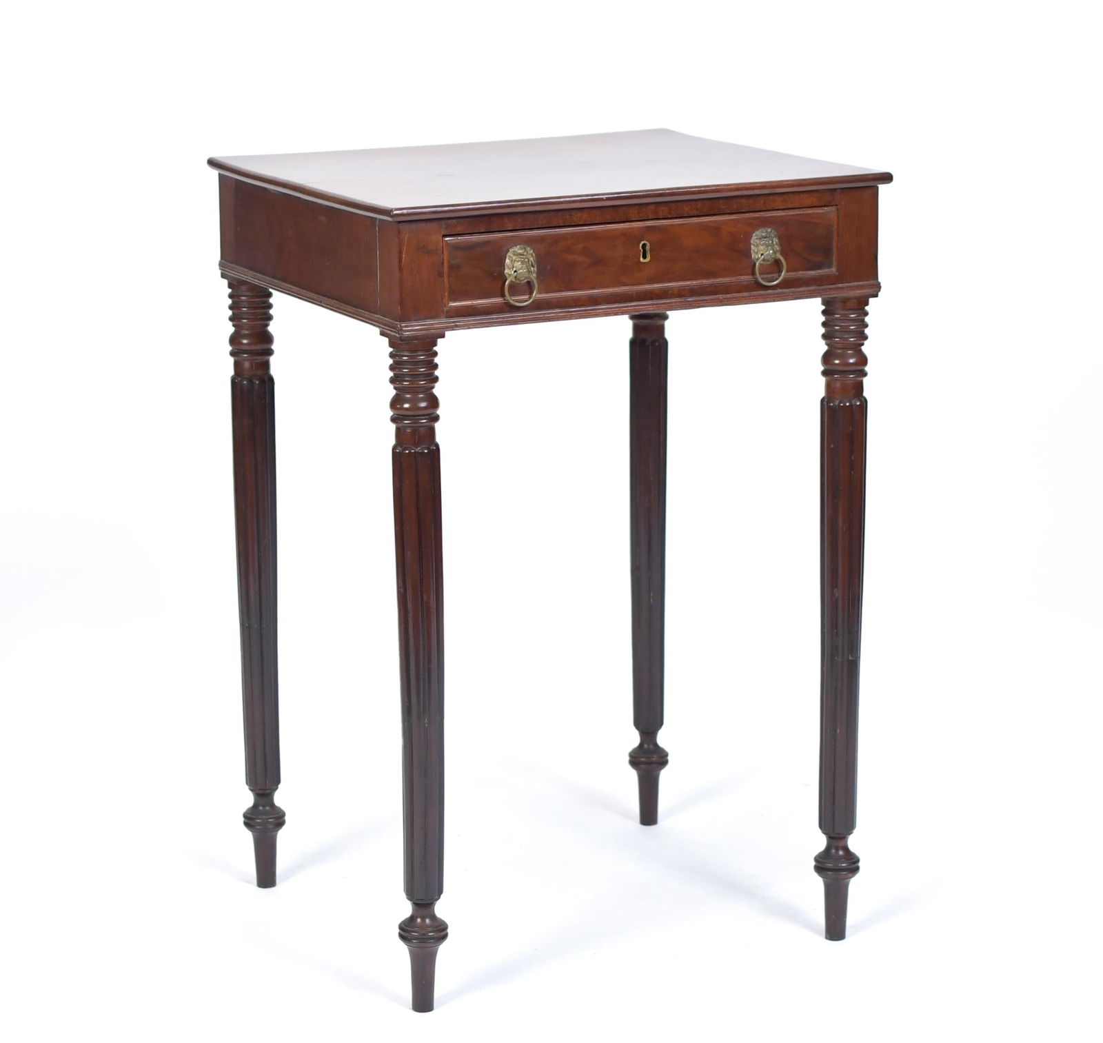 EARLY 19TH C. AMERICAN MAHOGANY SEWING STAND. (1 of 12)