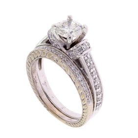 14K GOLD 1.35 CT. TW. DIAMOND WEDDING SET.