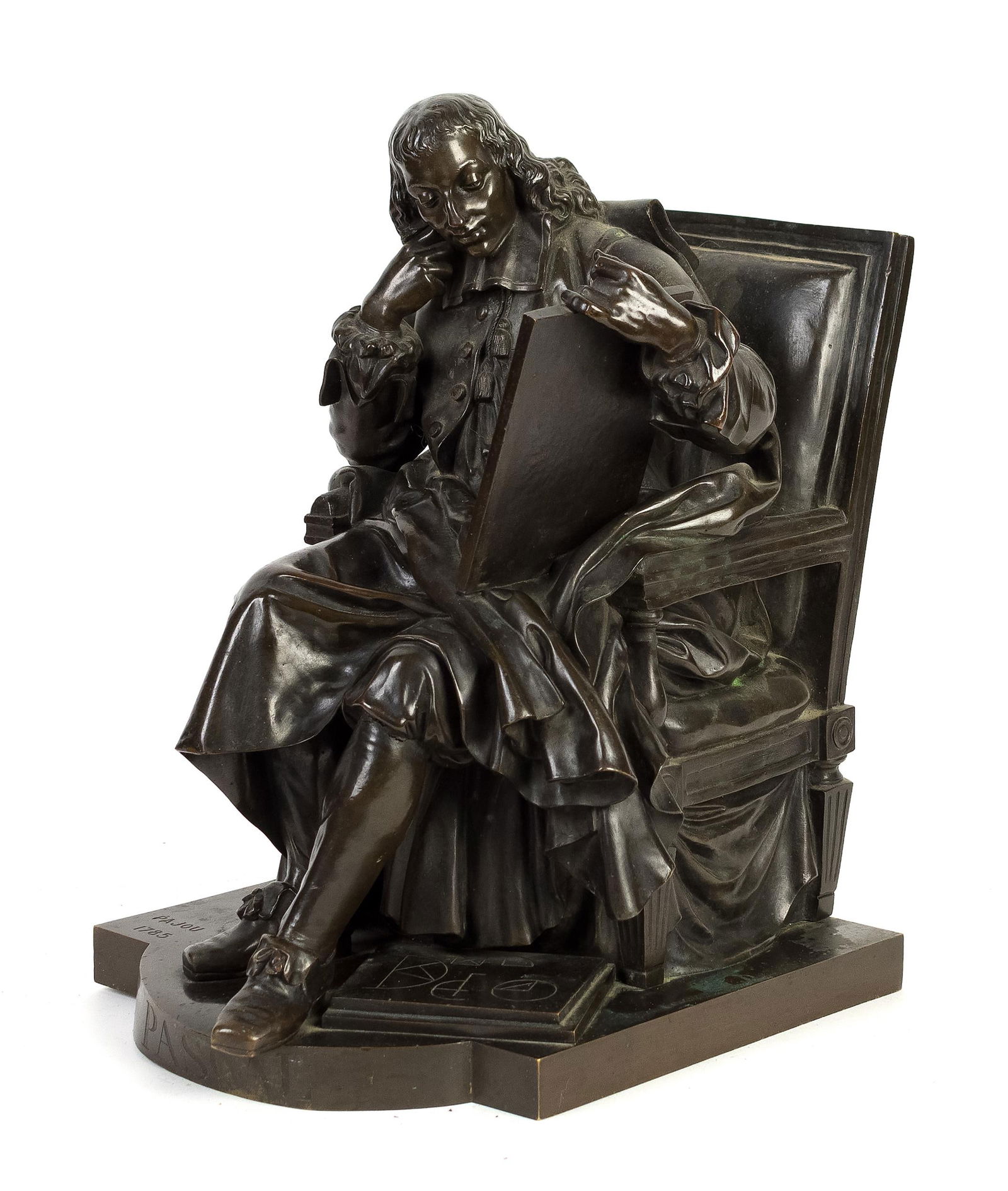 JACQUES AUGUSTIN PAJOU BRONZE OF BLAISE PASCAL. (1 of 13)