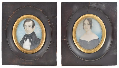 19TH C. MINIATURE PORTRAIT PAINTINGS, ELY/GREGORY.