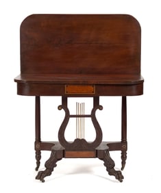19TH C. CLASSICAL NEW YORK CARD TABLE.