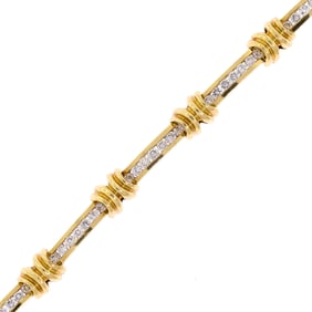 18K GOLD 3.5 CT. TW. DIAMOND LINK BRACELET.