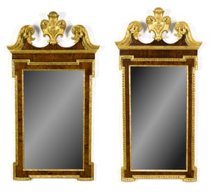 TWO 19TH C. GEORGIAN WALL MIRRORS.