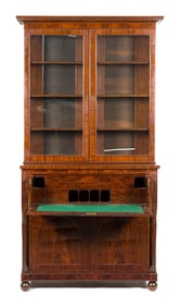RARE 19TH C. JOSEPH BARRY MAHOGANY SECRETARY.