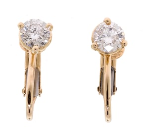 14K GOLD 1.0 CT. TW. DIAMOND CLIP STUD EARRINGS.