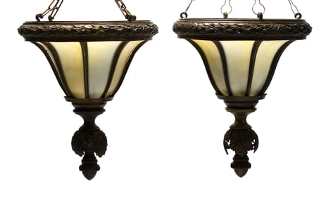 PR. 19TH C. BRONZE LIGHT FIXTURES.
