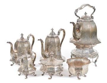 19TH C. STERLING TEA SET, BALL, TOMPKINS & BLACK.