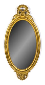 19TH C. CLASSICAL OVAL MIRROR.