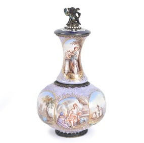HERMANN BOHN SILVER AND ENAMEL PERFUME.