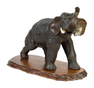 JAPANESE MEIJI BRONZE ELEPHANT.