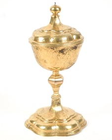 17TH C. GILT COPPER CHALICE.