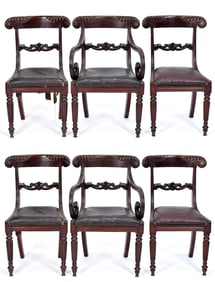 SET OF 6 19TH C. FEDERAL MAHOGANY DINING CHAIRS.