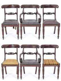 SET OF 6 19TH C. FEDERAL MAHOGANY DINING CHAIRS.