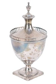 19TH C. AMERICAN SILVER SUGAR URN.