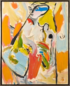 MOSHE ROSENTHALIS OIL, ABSTRACT PORTRAIT.