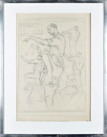 VIOLET OAKLEY SKETCH, CONDUCTING THE DELL ORCHESTRA.