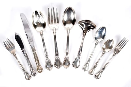 GORHAM STERLING FLATWARE SET, CHANTILLY PATTERN.