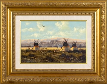 HEINIE HARTWIG OIL, INDIAN ENCAMPMENT.