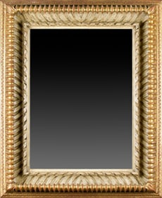 19TH C. ITALIAN CARVED AND PAINTED MIRROR.