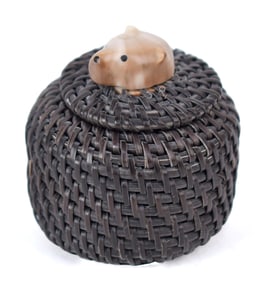 CARL E. HANK, INUPIAQ, BALEEN BASKET.