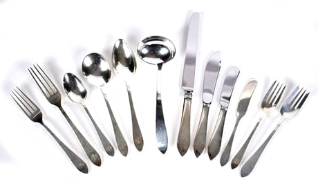 TIFFANY FANEUIL STERLING FLATWARE, SERVICE FOR 12.