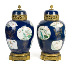 PR. CHINESE VASES WITH FRENCH BRONZE MOUNTS.