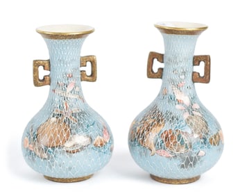 PR. SIGNED JAPANESE SATSUMA VASES.