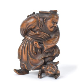 JAPANESE MEIJI BOXWOOD CARVING.