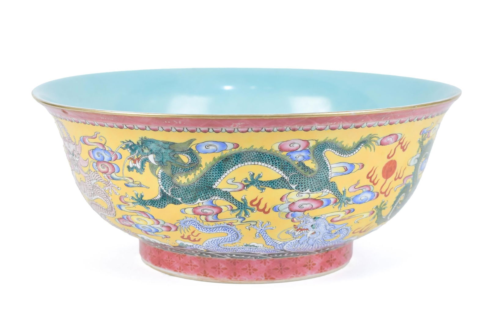 20TH C. CHINESE SIGNED PORCELAIN PUNCH BOWL. (1 of 13)